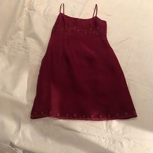 Garnet red slip dress